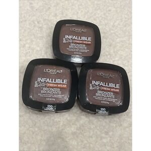 3 Pack Loreal Infallible 24H Fresh Wear Bronzer Bronzanite #550 Deep Dark‎